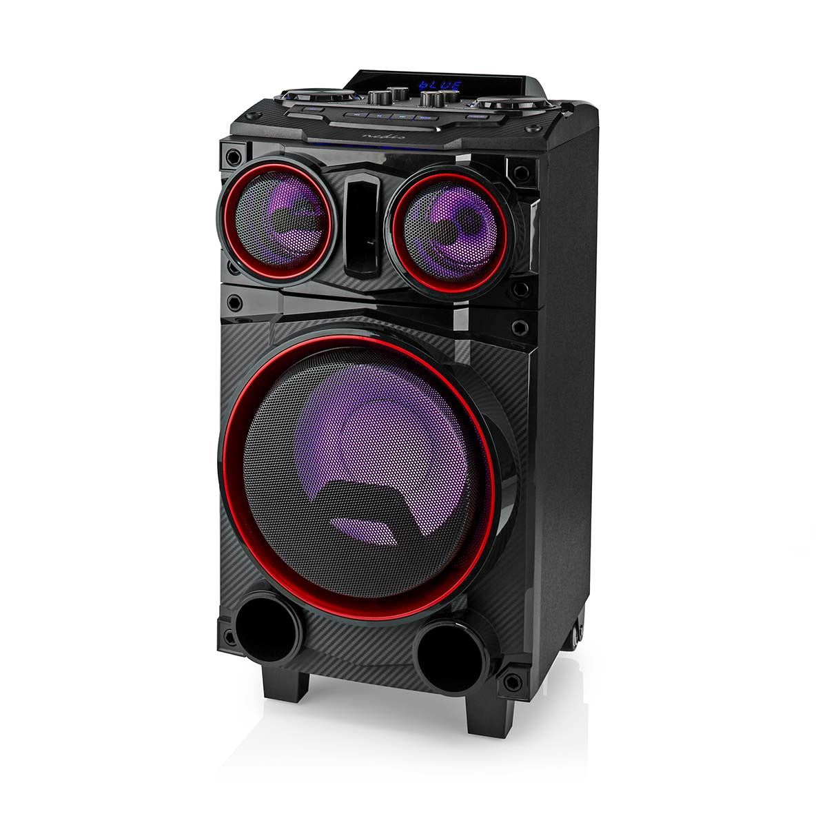 Nedis Bluetooth® Party Speaker | Maximum battery play time: 6.5 hrs | 120 W | Carrying handle | Party lights | Equalizer | Black