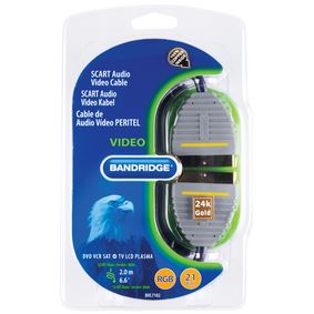 Bandridge SCART Cable SCART Male - SCART Male 2.00 m Blue