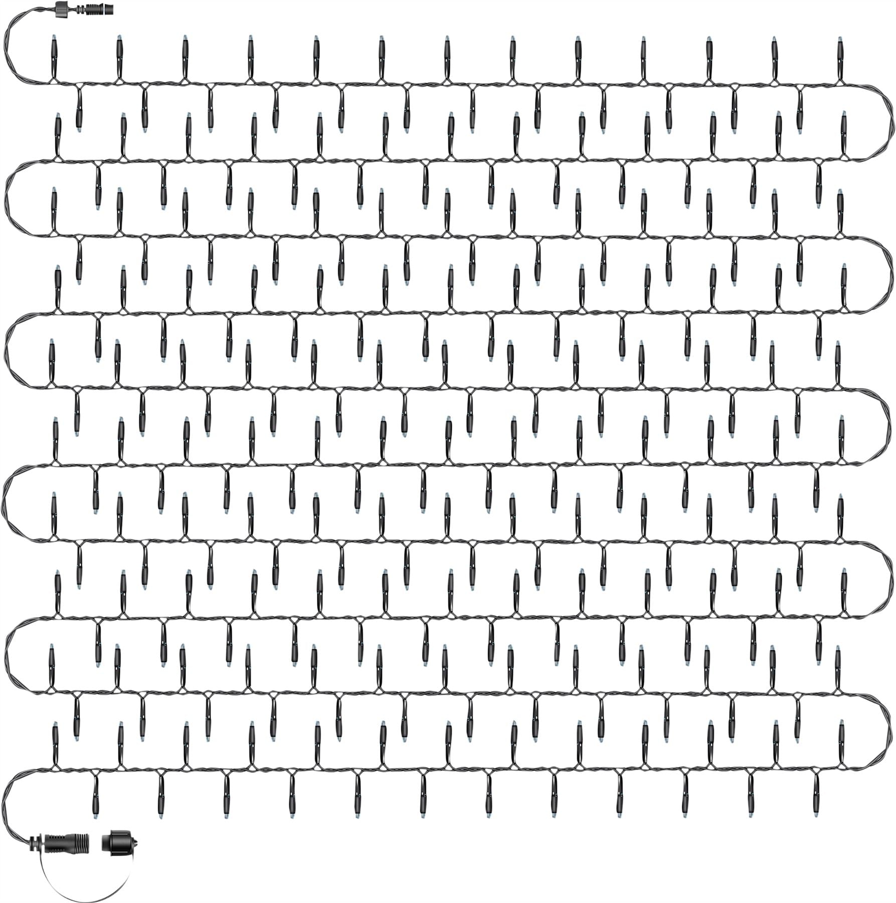 5m Easy-Connect RGB Colour Changing 250 LED Cluster String Lights With Interconnectable Black Rubber Cable