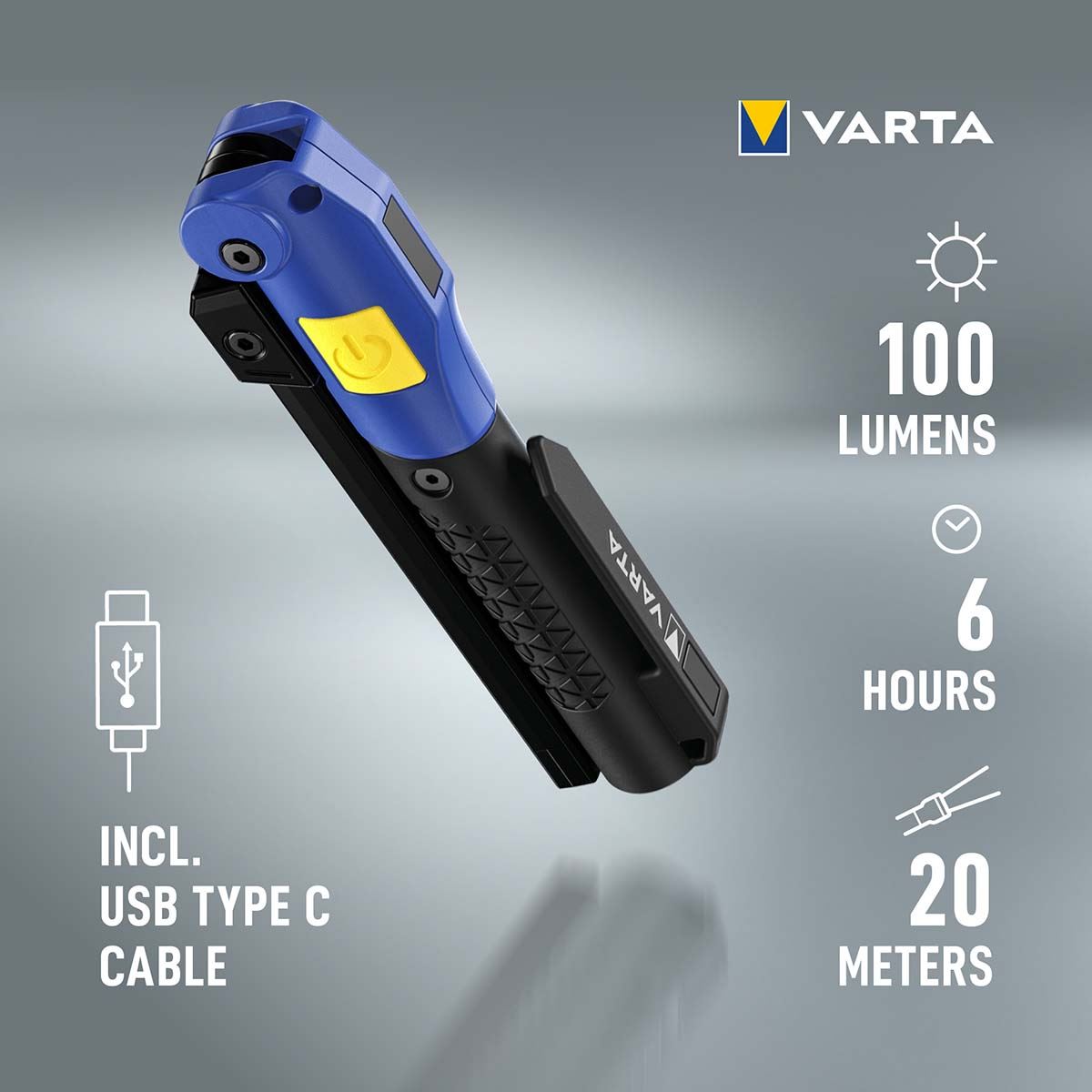 Varta Work Flex® Multifunction Work Light / Torch F20R Rechargeable