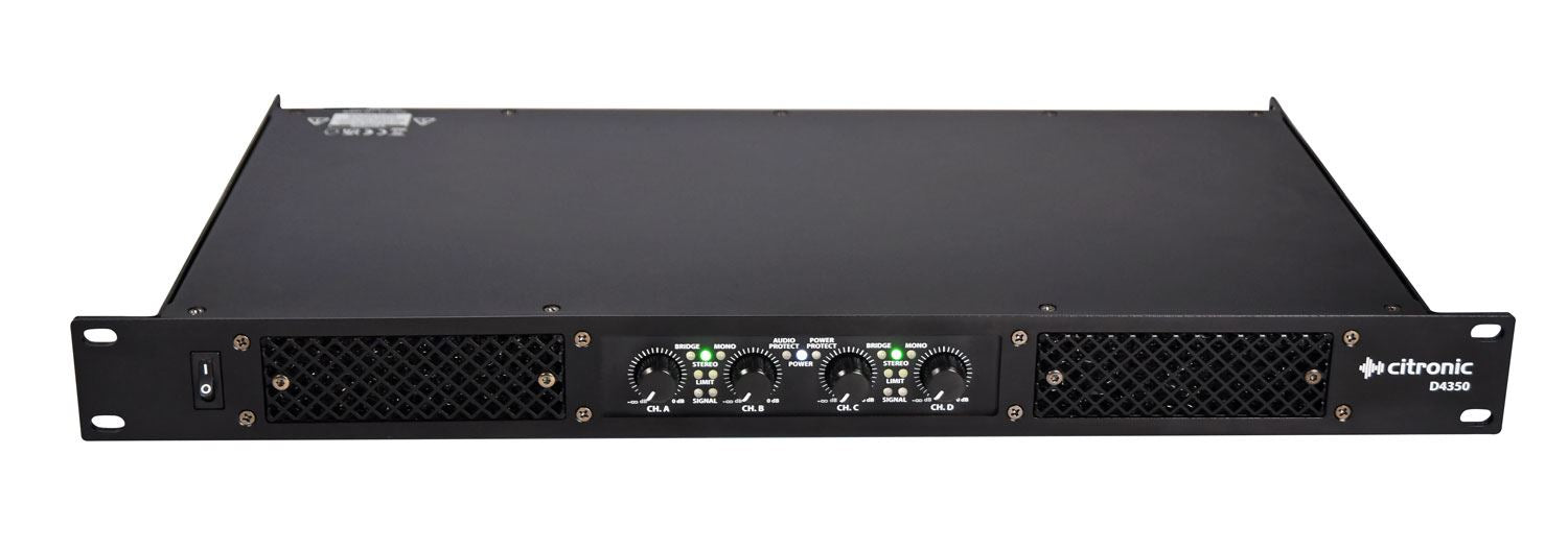 Citronic D4350 1U Rack Mount Quad Amplifier 4 x 350W RMS