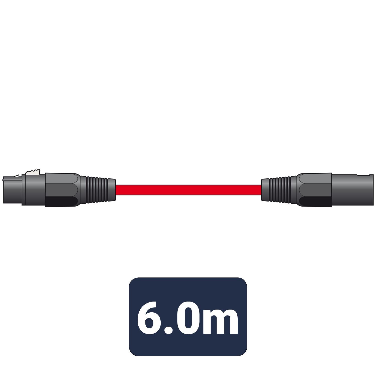 Citronic 6m Classic Microphone Leads XLR Female - XLR Male - Red