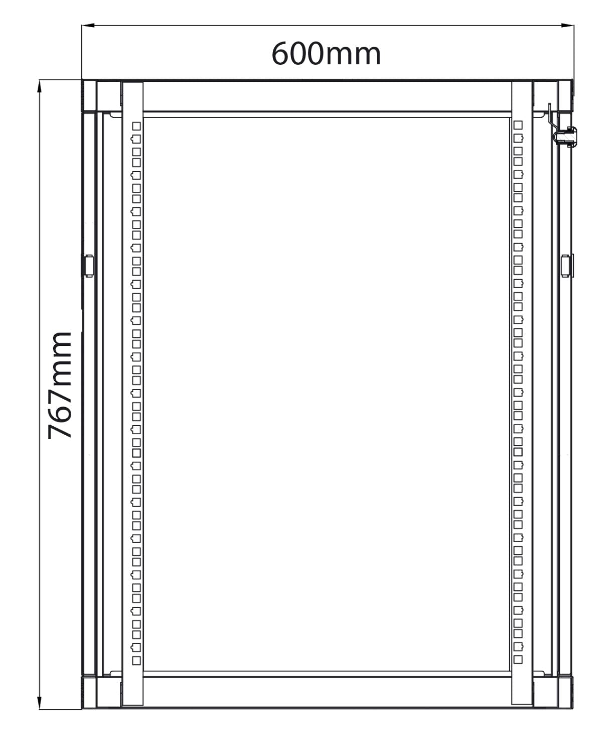 Adastra 19" Rack Cabinet with Glass Door 15U x 450mm Deep