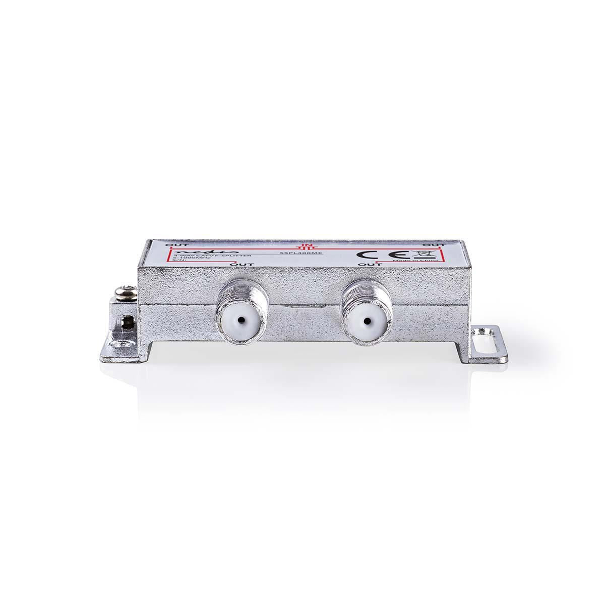 Nedis CATV Splitter | 5 - 1000 MHz | Insertion loss: 8.0 dB | Number of outputs: 4 | 75 Ohm | Zinc Alloy