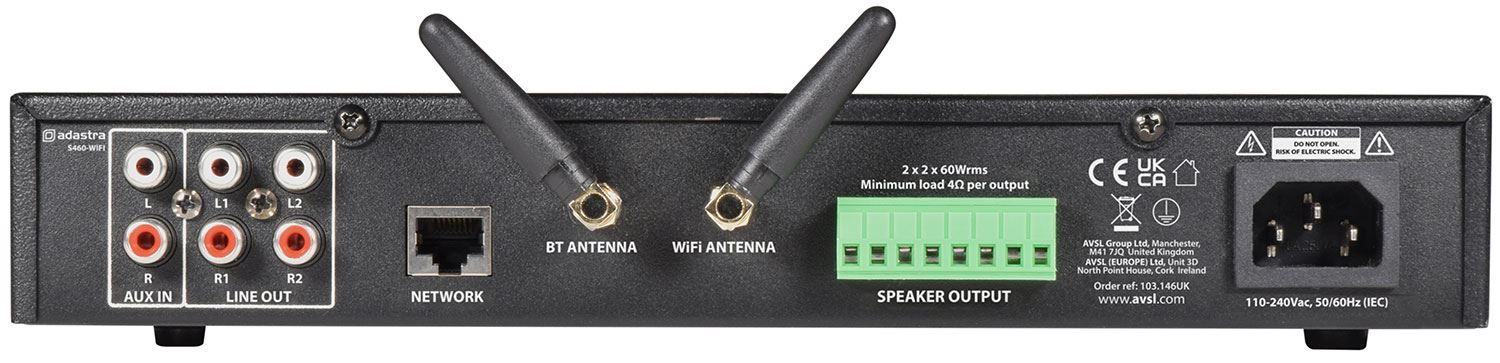 Adastra SD460-WIFI Dual Stereo WIFI Multi Streaming Amplifier  4 x 60W