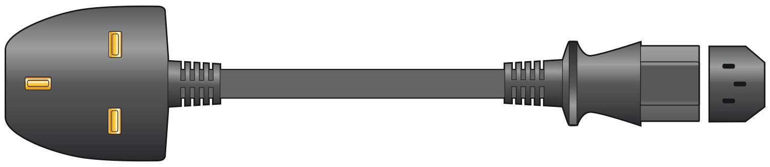 Mercury Power Cable | UK Male | IEC-320-C13| Straight | Nickel Plated | 1.00 m | Round | PVC | Black