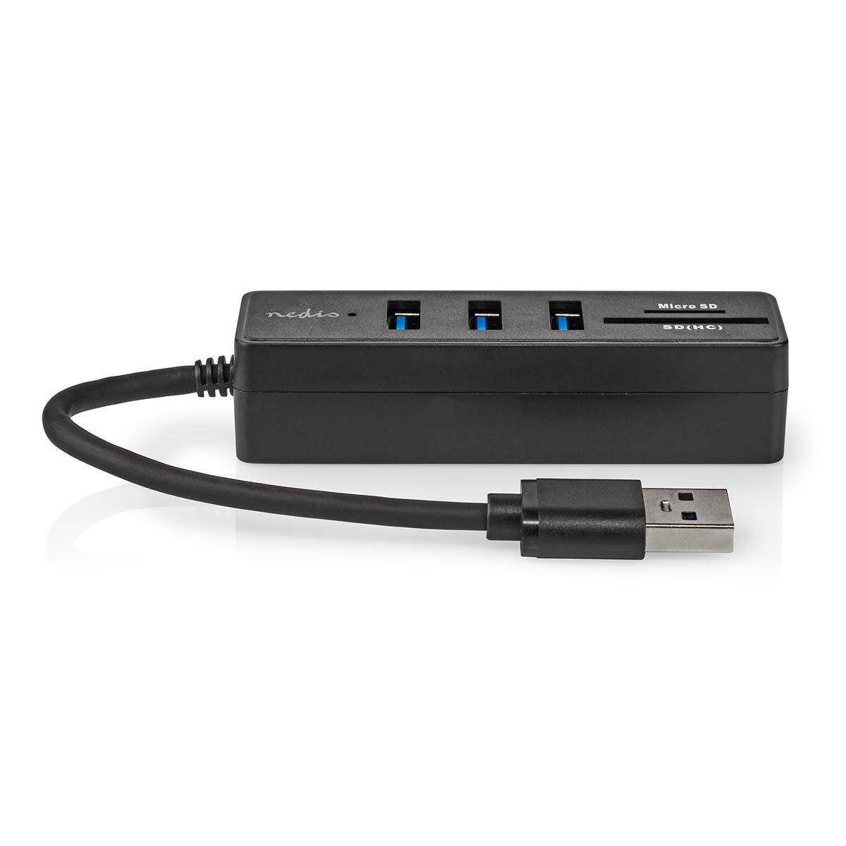 Nedis USB Hub | USB-A Male | 3x USB A Female | 5 port(s) | USB 3.2 Gen 1 | USB Powered | 5 Gbps | SD & MicroSD