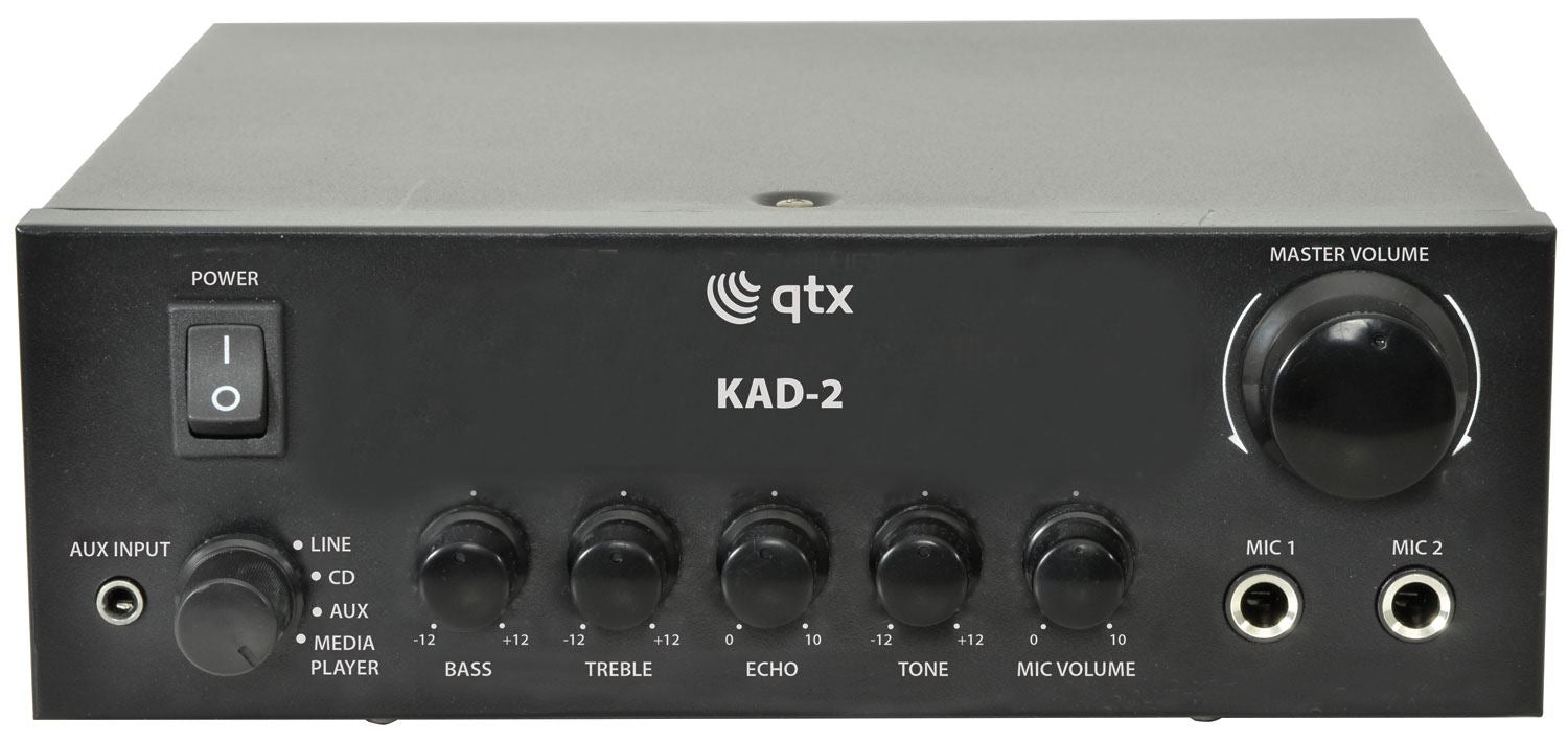 QTX KAD-2 Digital Stereo Amplifier Class D 110W 4 Ohm & 80W 8 Ohm With Echo FX