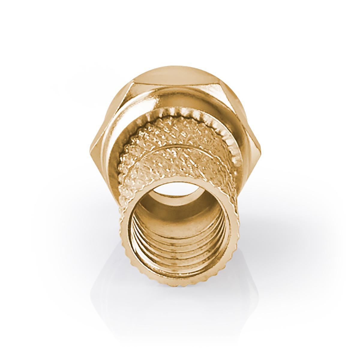 Nedis F-Connector | Straight | Male | Gold Plated | 75 Ohm | Twist-on | Cable input diameter: 5.5 mm | Copper | Metal | 2 pcs | Window Box