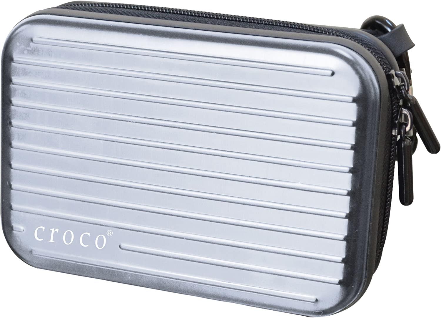 Croco "Flight" Alumininim Universal Digital Camera Hard Case Pouch Bag - Silver