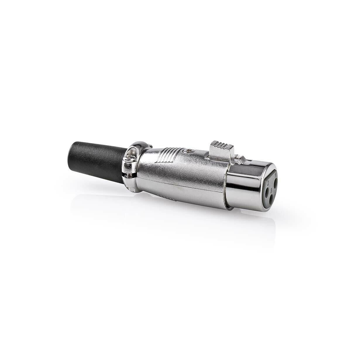 Nedis XLR Connector | Straight | Female | Nickel Plated | Soldering | Cable input diameter: 7.0 mm | Metal
