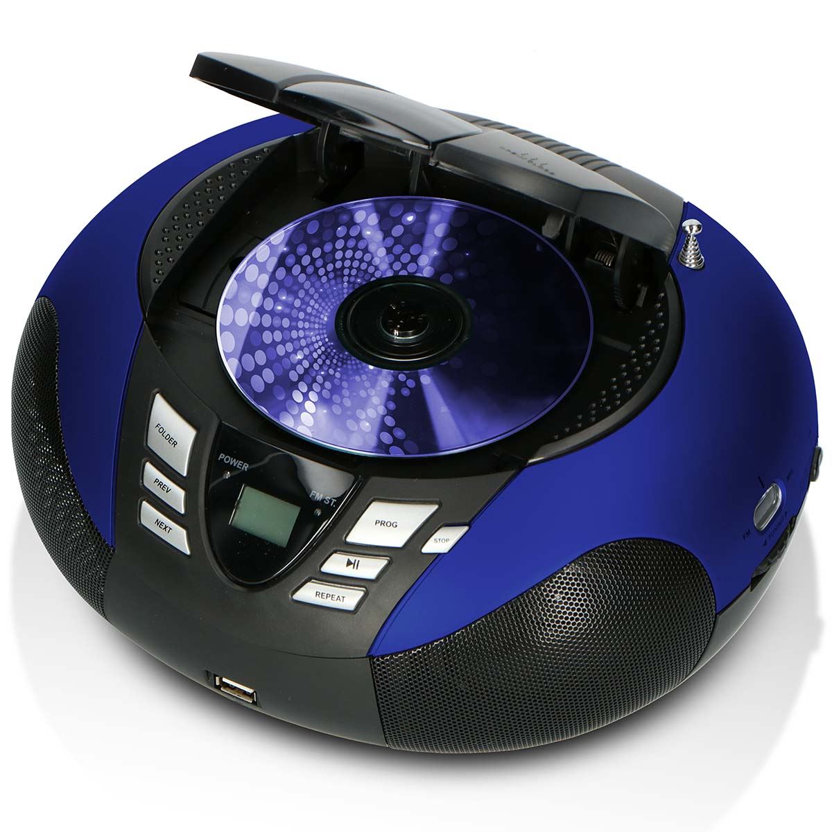 Lenco Portable FM Radio CD and USB player Blue