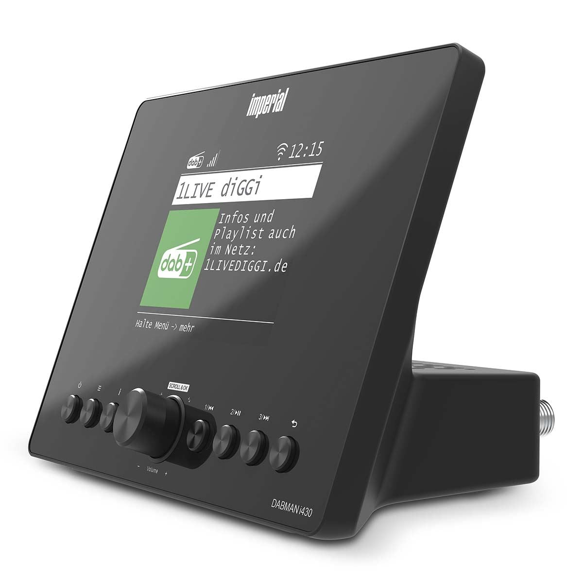 Imperial DABMAN i430BK Hybrid Radio Adapter - DAB+ FM Internet Radio, Bluetooth Transmit & Receive, WiFi Ethernet, 3.2 Inch Display, Streaming Services