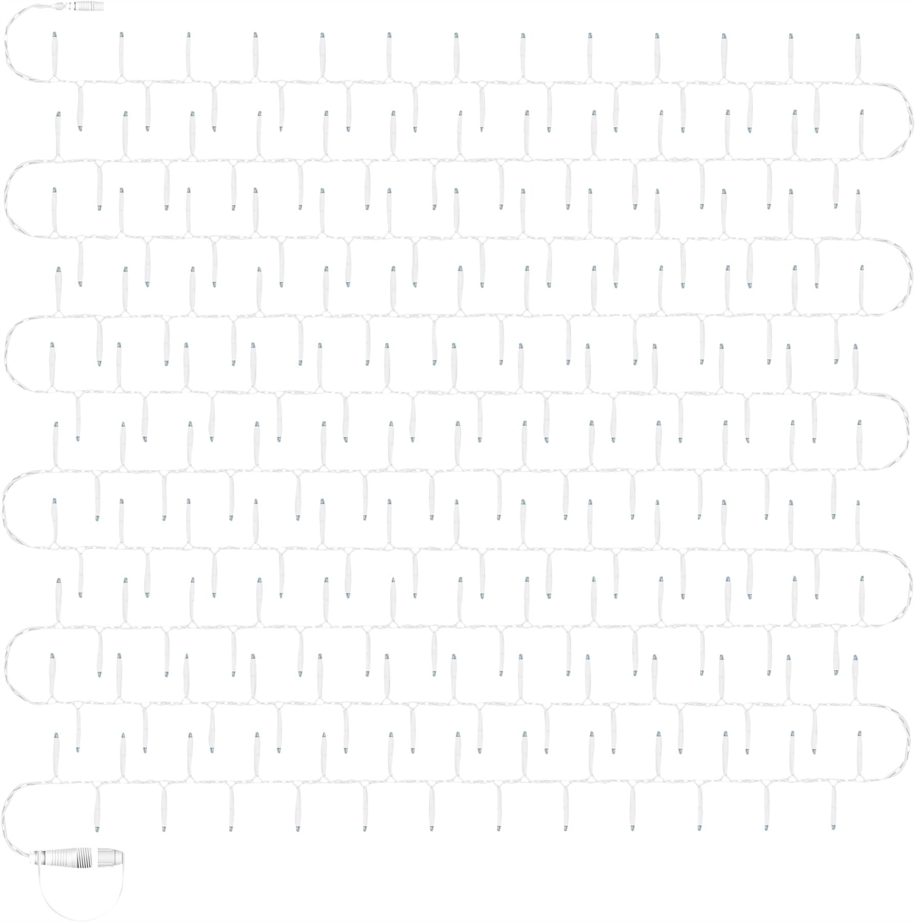 5m Easy-Connect RGB Colour Changing 250 LED Cluster String Lights With Interconnectable White Rubber Cable