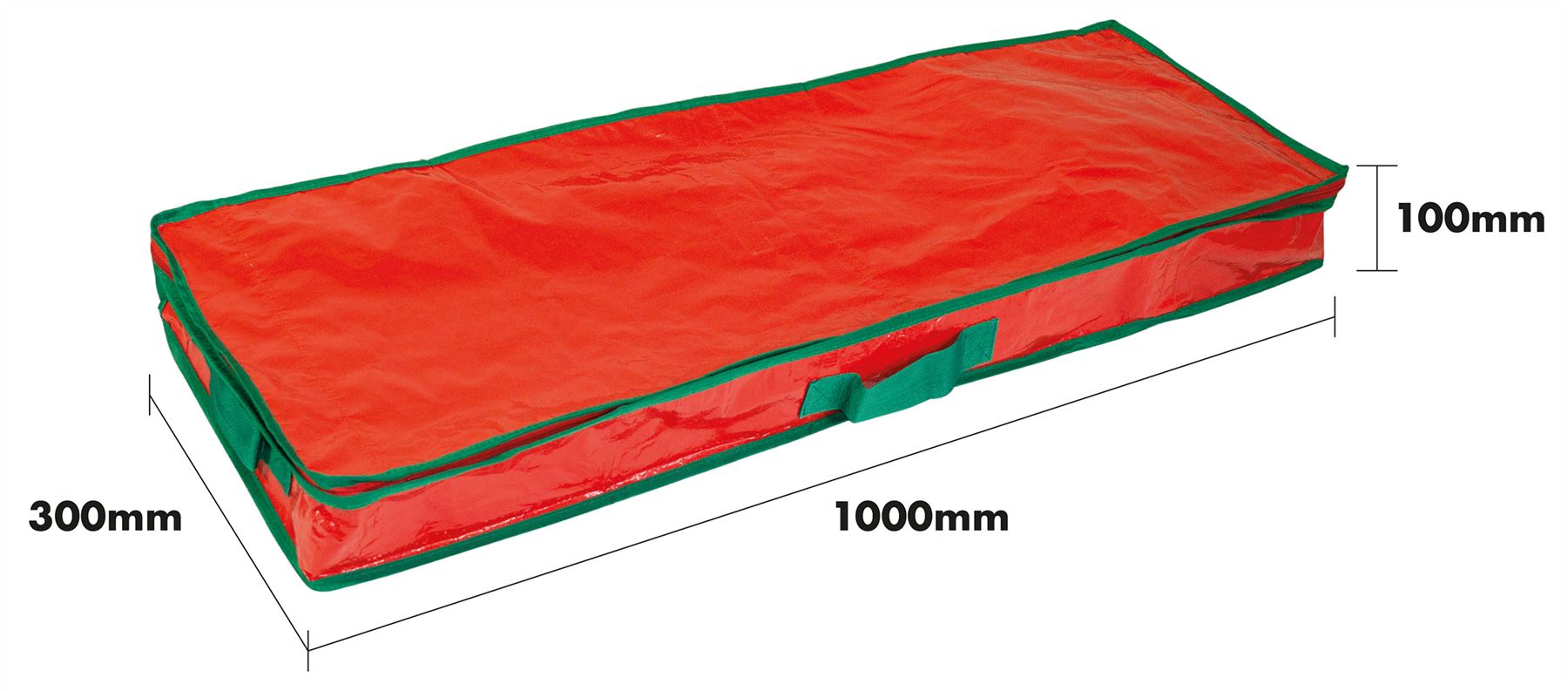 Christmas Wrapping Paper and Decoration Storage Bag with Zip and Carry Handle - Red