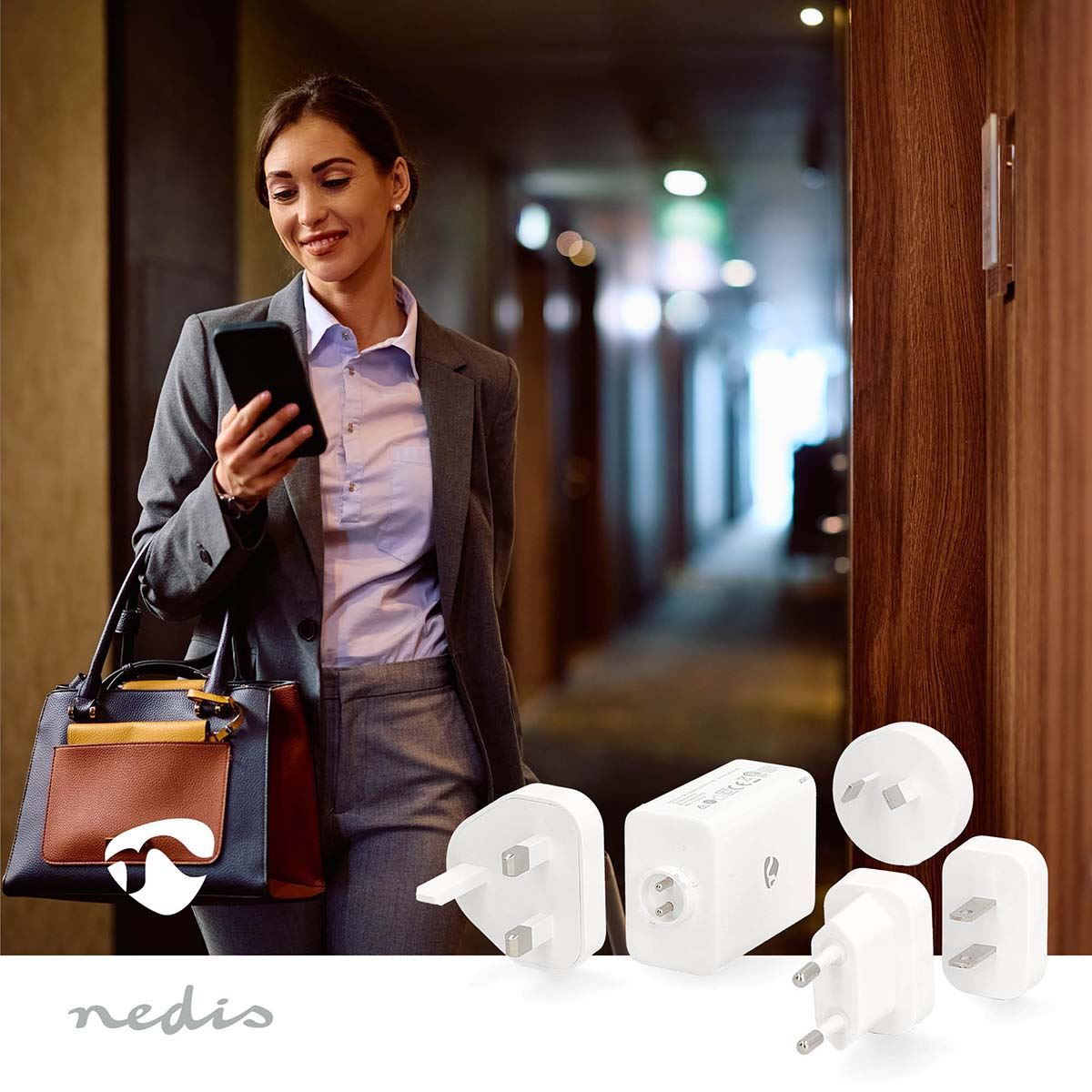 Nedis Travel Adapter | 100 - 240 V AC 50/60 Hz | 65 W | White