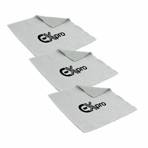 Ex-Pro Super-soft microfiber lens cloth for Cameras, Screens, Glasses & Lens Grey - Pack of 3
