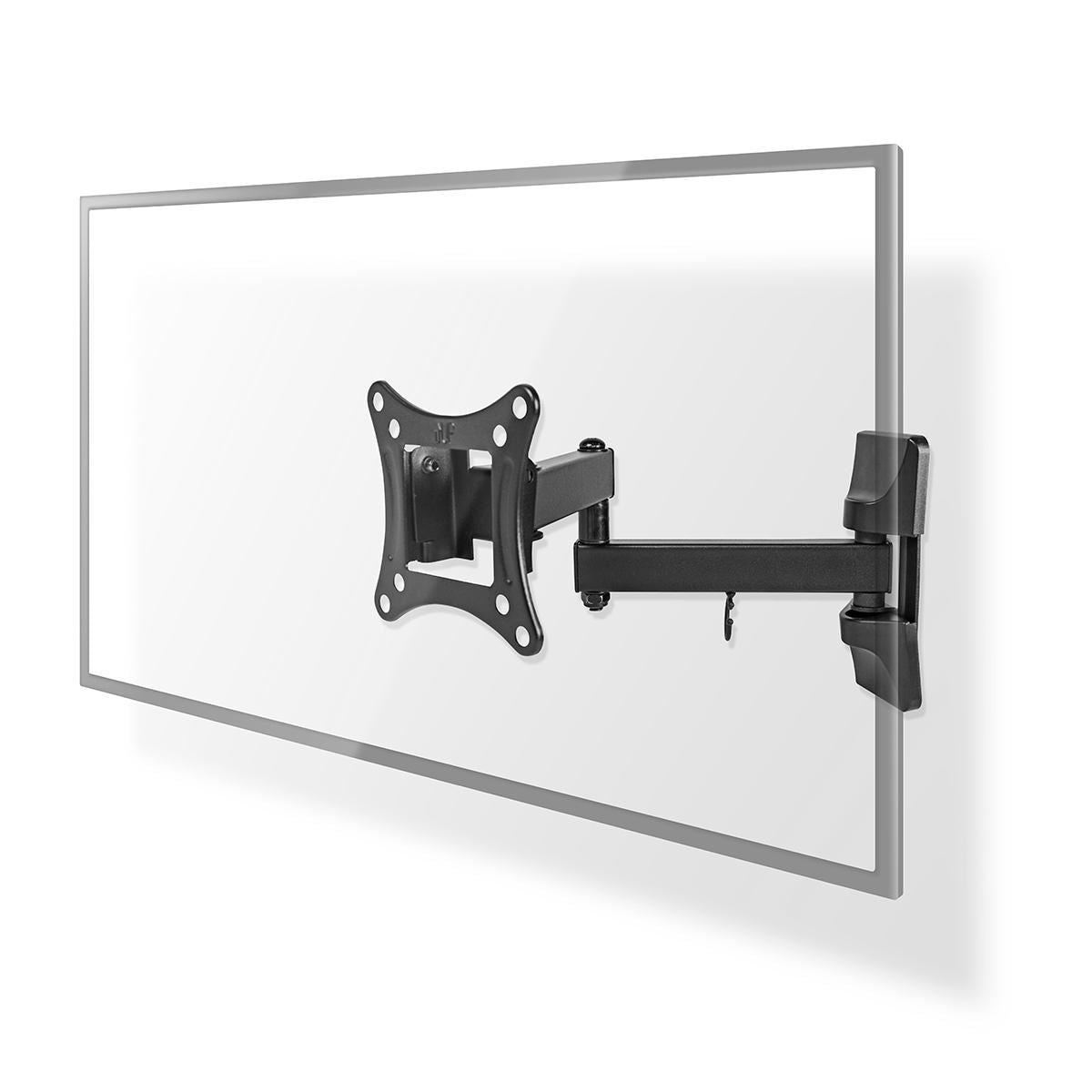 Nedis Full Motion TV Wall Mount | 13 - 27 " | Maximum supported screen weight: 15 kg | Tiltable | Rotatable | Minimum wall distance: 60 mm | Maximum wall distance: 350 mm | 3 Pivot point(s) | ABS / Steel | Black