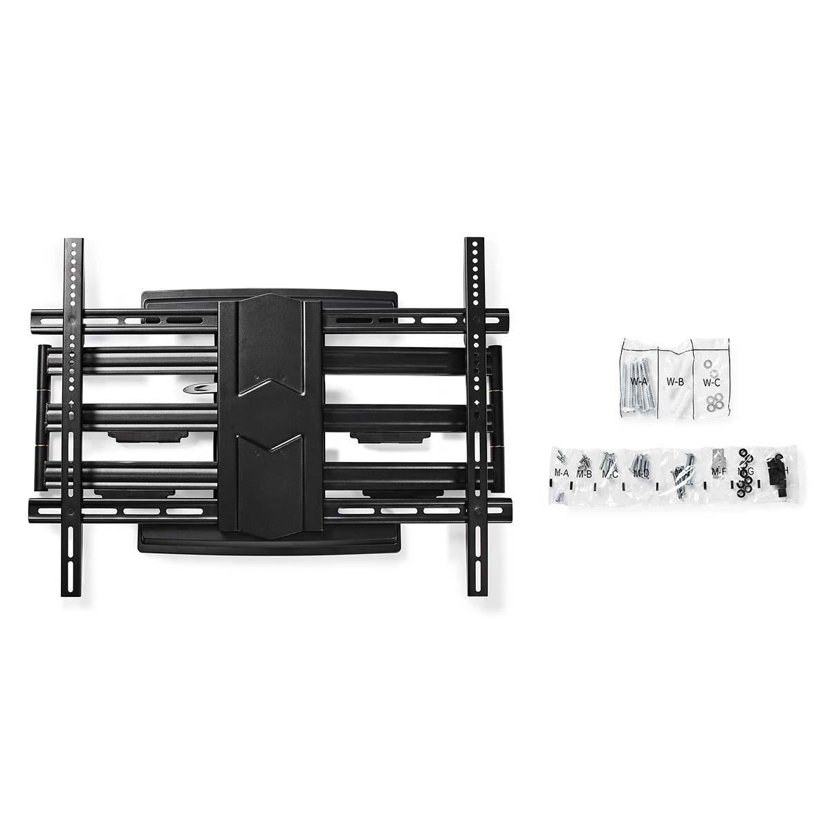 Nedis Full Motion TV Wall Mount | 43 - 100 " | Maximum supported screen weight: 70 kg | Tiltable | Rotatable | Minimum wall distance: 70 mm | Maximum wall distance: 800 mm | 3 Pivot point(s) | Steel | Black