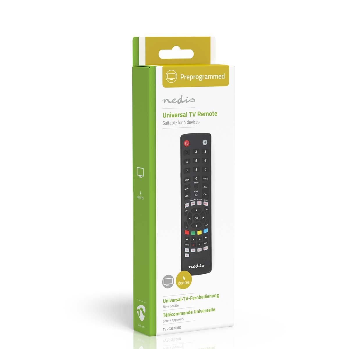Nedis Replacement Universal Infrared Remote Control 4 Devices  Amazon / Disney+ / Google / Netflix  / Youtube
