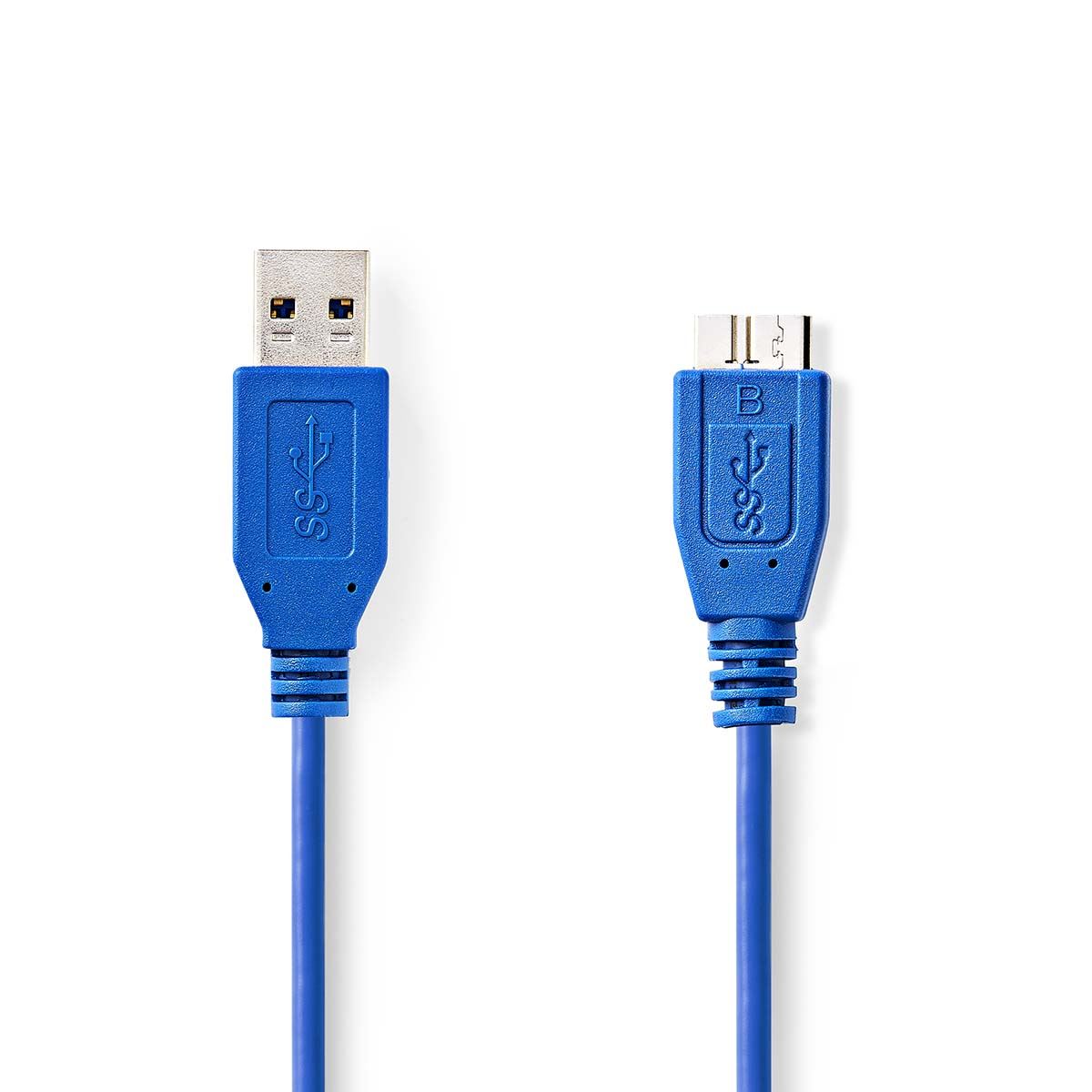 Nedis USB Cable | USB 3.2 Gen 1 | USB-A Male | USB Micro-B Male | 5 Gbps | Nickel Plated | 5.00 m | Round | PVC | Blue | Envelope