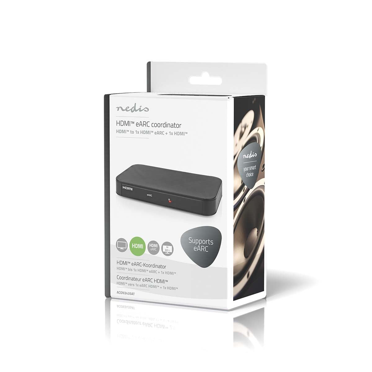 Nedis Digital Audio Converter | 2-way | Connection input: DC Power / 1x HDMI™ Input to Connection output: 2x HDMI™ Output | Automatic | Anthracite