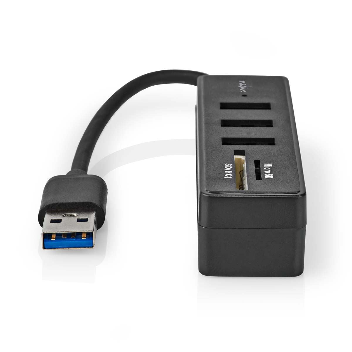 Nedis USB Hub | USB-A Male | 3x USB A Female | 5 port(s) | USB 3.2 Gen 1 | USB Powered | 5 Gbps | SD & MicroSD