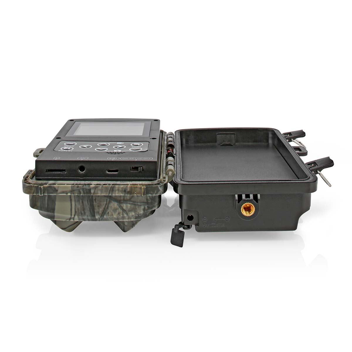 Nedis Wildlife Camera | 1080p@30fps | 16.0 MPixel | 5 MPixel CMOS | IP56 | Black No-Glow IR | Night vision | Viewing angle: 90 ° | Motion sensor | Detection angle: 120 ° | Detection range: 20.0 m | Screen size: 2.4 " | LCD Screen | Brown/Green