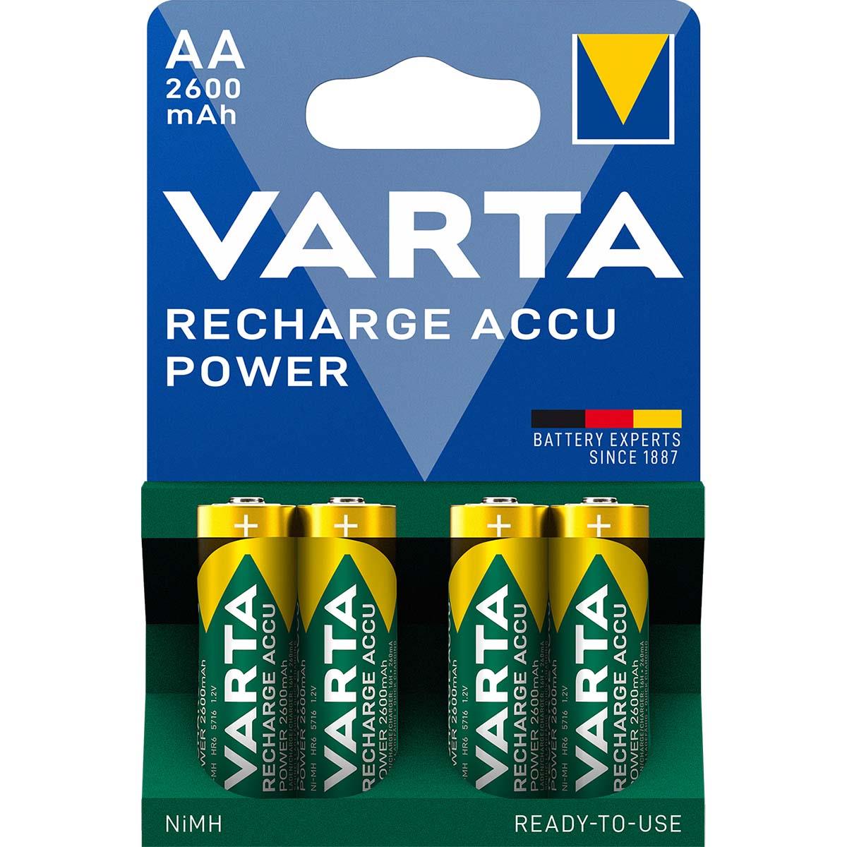 Varta AA Rechargeable NiMH Battery | 1.2 V 2500 mAh 4-Blister