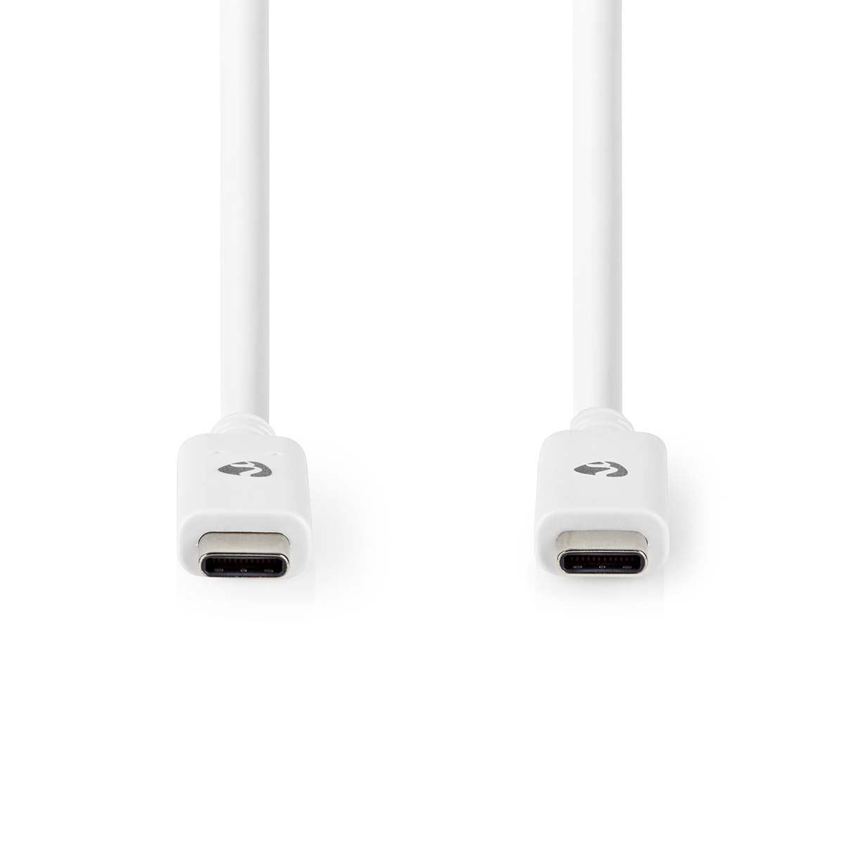 Nedis USB Cable | USB 3.2 Gen 2 | USB-C™ Male | USB-C™ Male | 100 W | 4K@60Hz | 10 Gbps | Nickel Plated | 1.00 m | Round | PVC | White | Box