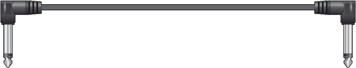 Citronic 6x 15cm 0.15m Classic 6.35mm Right Angled Jack Plug Mono Patch Lead Set Guitar Pedals Mixers - Black