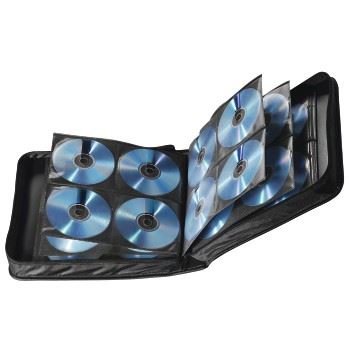 Hama 208 CD DVD Blu-ray Wallet Carry Case Disc Storage Protection Bag Nylon Holder - Black