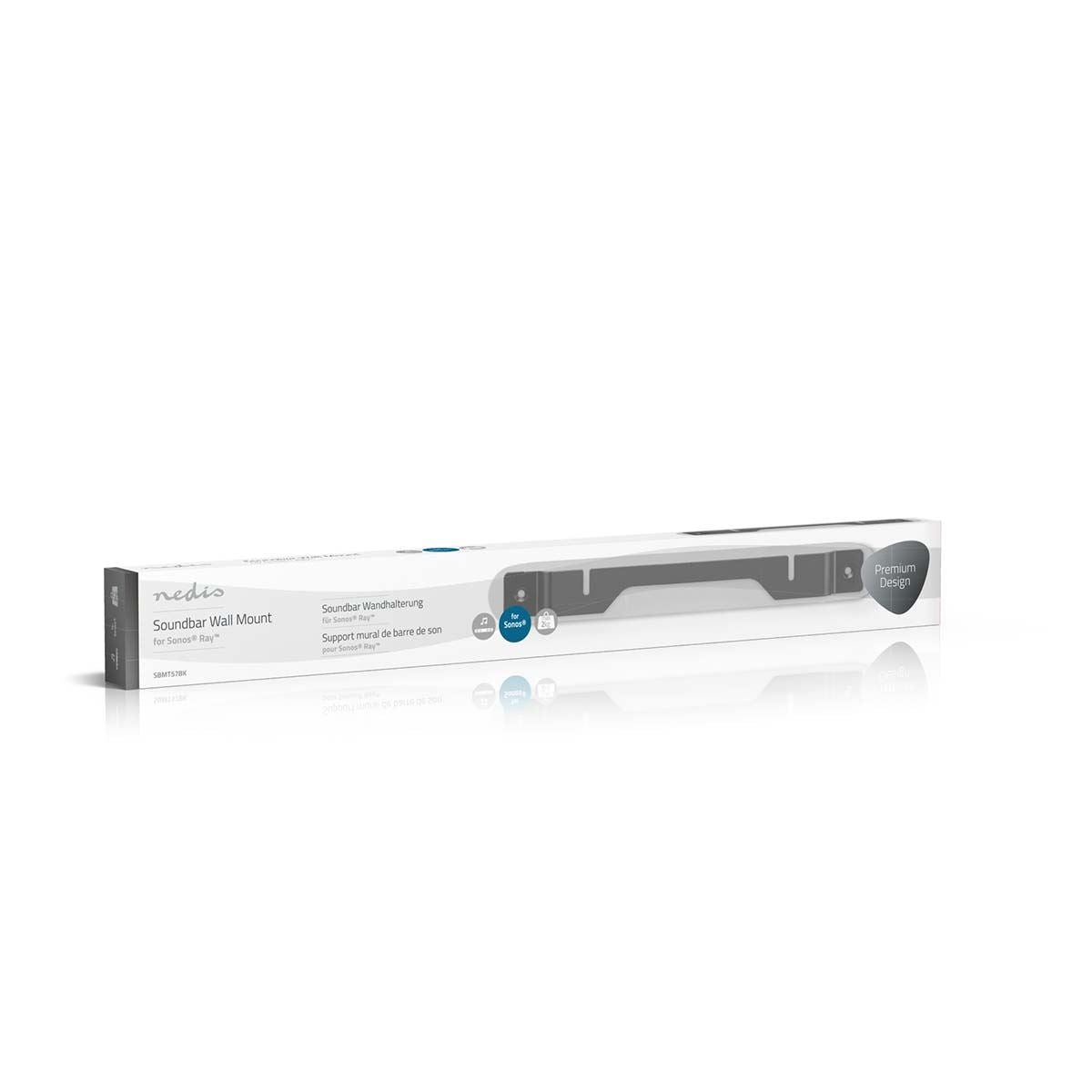 Nedis Soundbar Mount, Fixed Wall Bracket for Sonos Ray, Slim Design 14mm Profile, Steel Construction