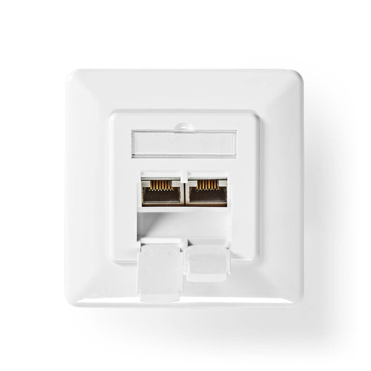 Nedis Network Wall Box | In-Wall | 2 port(s) | CAT7 | Straight | Female | Gold Plated | PVC | Ivory | Box