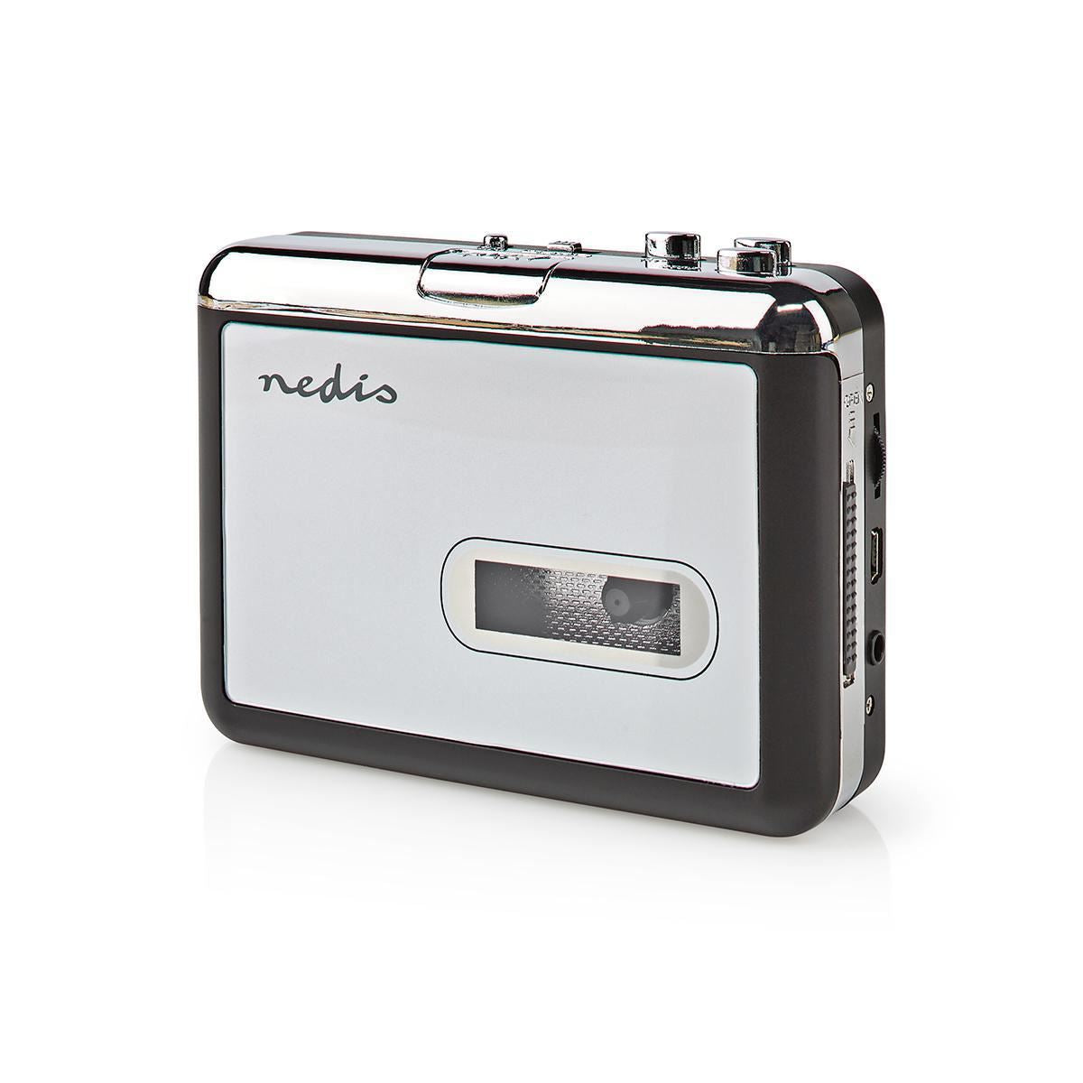 Nedis USB Audio Cassette to MP3 Converter Portable DC & Battery Powered with 3.5mm, Software & Cable