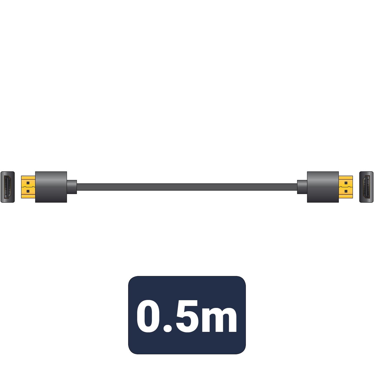Av:link 50cm Super Slim Thin V2.0 HDMI Cable HD Flexible 3.6mm Lead 4K x 2K @ 60HZ ARC