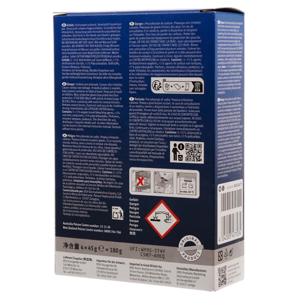 Bosch Grease, Starch Deep Cleaner for Dishwasher 4x 45 grams