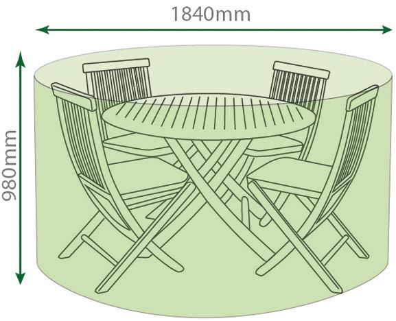 Water Resistant Round Patio Set Cover - Medium