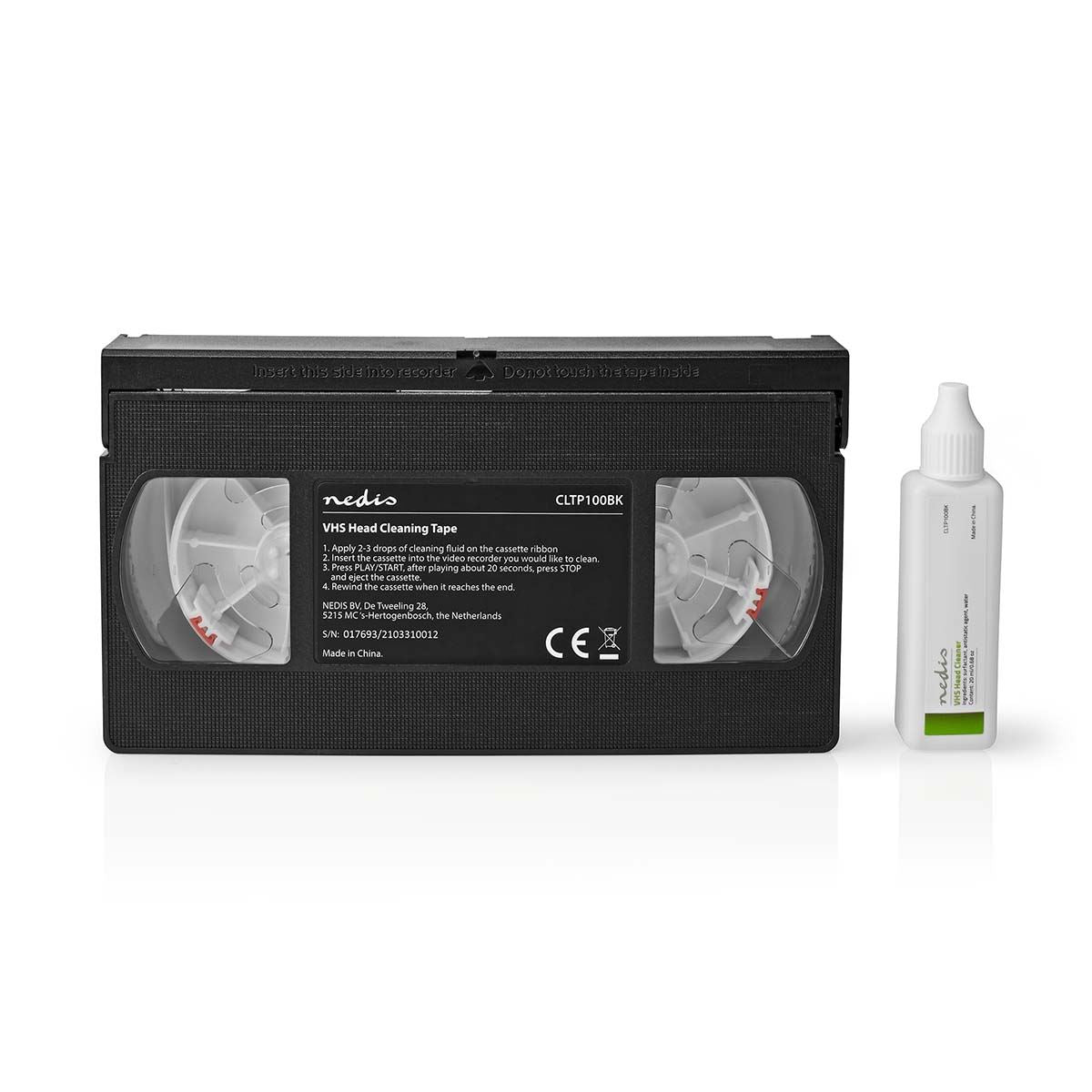 Nedis VHS Video Recorder / Player Head Cleaning Tape | 20 ml | VHS Heads | Black