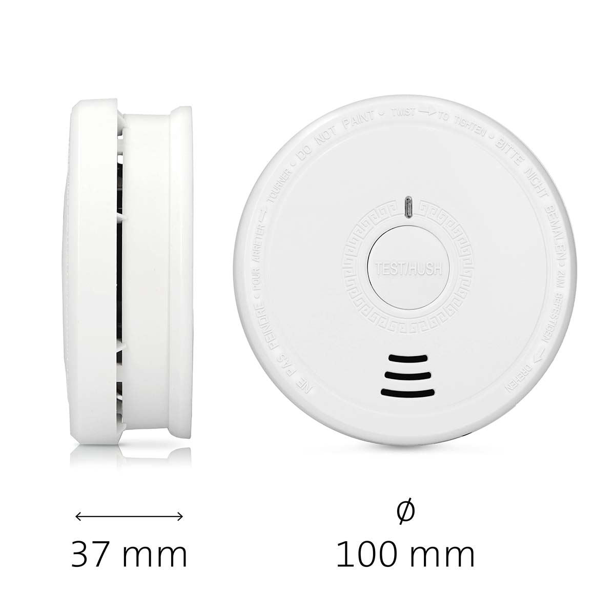 Alecto SA20 Smoke detector with Hush Button | >85 dB | Battery Included | EN14604:2005/AC:2008 | White |3 Pack