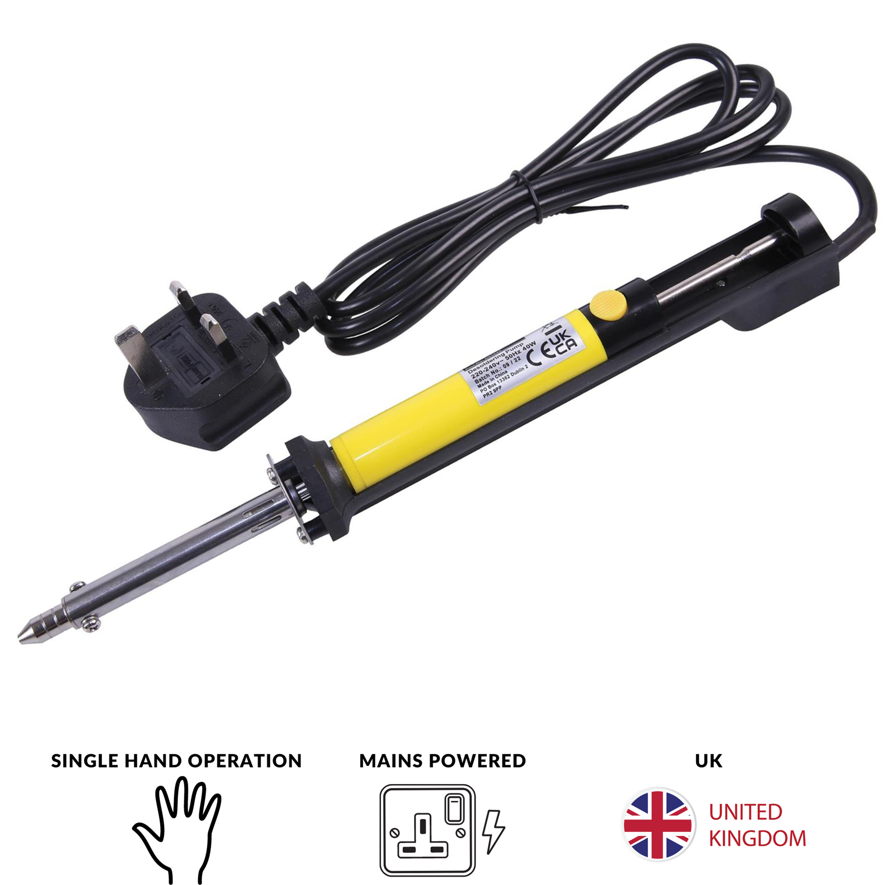 40W Heated Desoldering Pump DeSolder Sucker Vacuum Repair Tool Plunger 230V