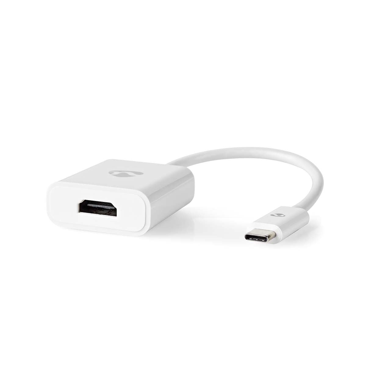 Nedis USB-C™ Adapter | USB 3.2 Gen 1 | USB-C™ Male | HDMI™ Output | 4K@30Hz | 0.20 m | Round | Nickel Plated | PVC | White | Envelope
