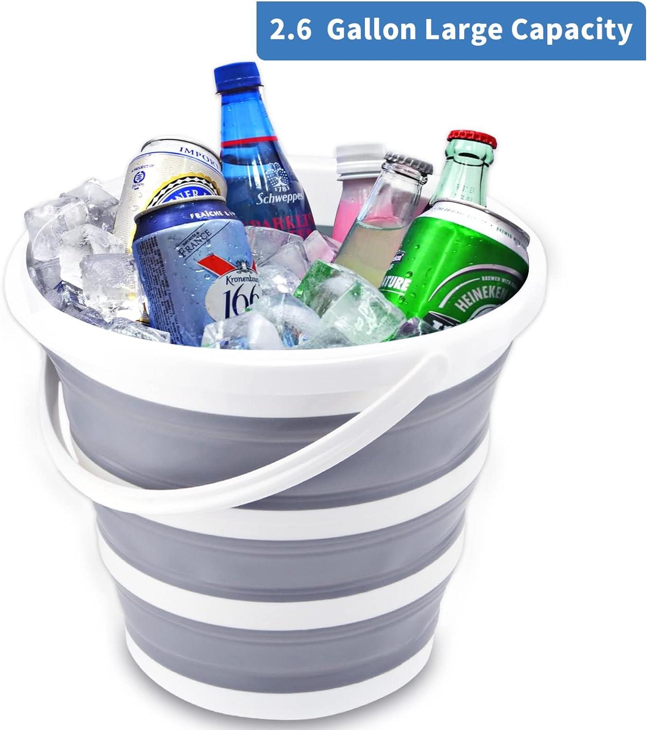 10L Collapsible Folding Silicon Plastic Bucked, Ideal for Kitchen, Caravan, Camping