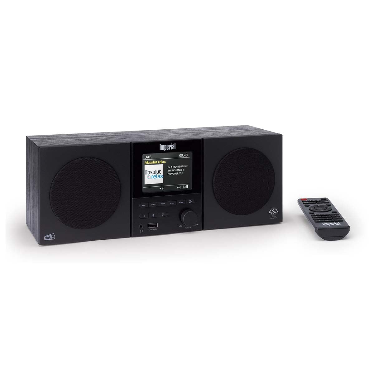 Imperial DABMAM 220BK Compact DAB+, FM Stereo Radio with Bluetooth Speaker & Remote Control - Black