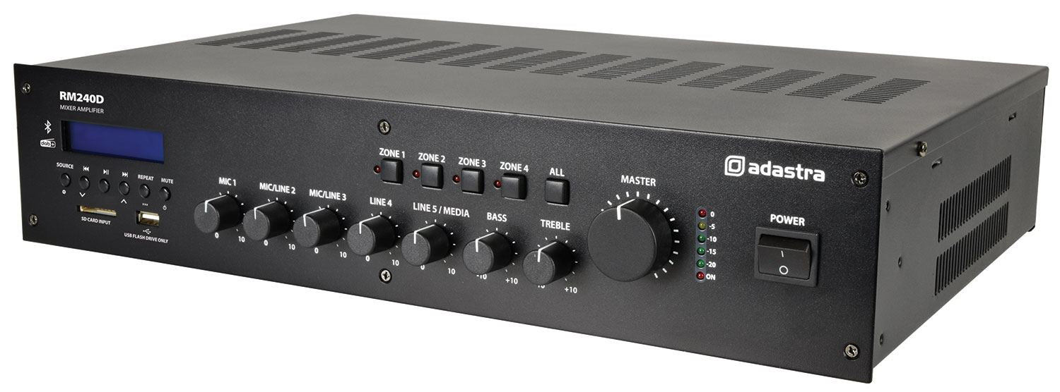 Adastra RM240D 240w Mixer Amplifier100V with Bluetooth & DAB+