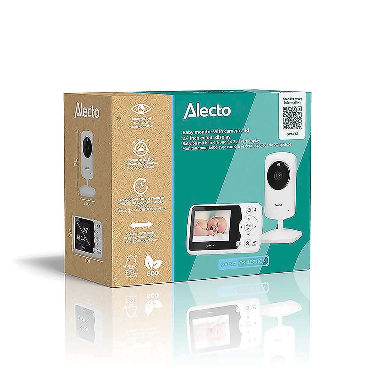 Alecto DVM-64 Wireless Video Baby Bonitor with 2.4" Colour Display Screen - White