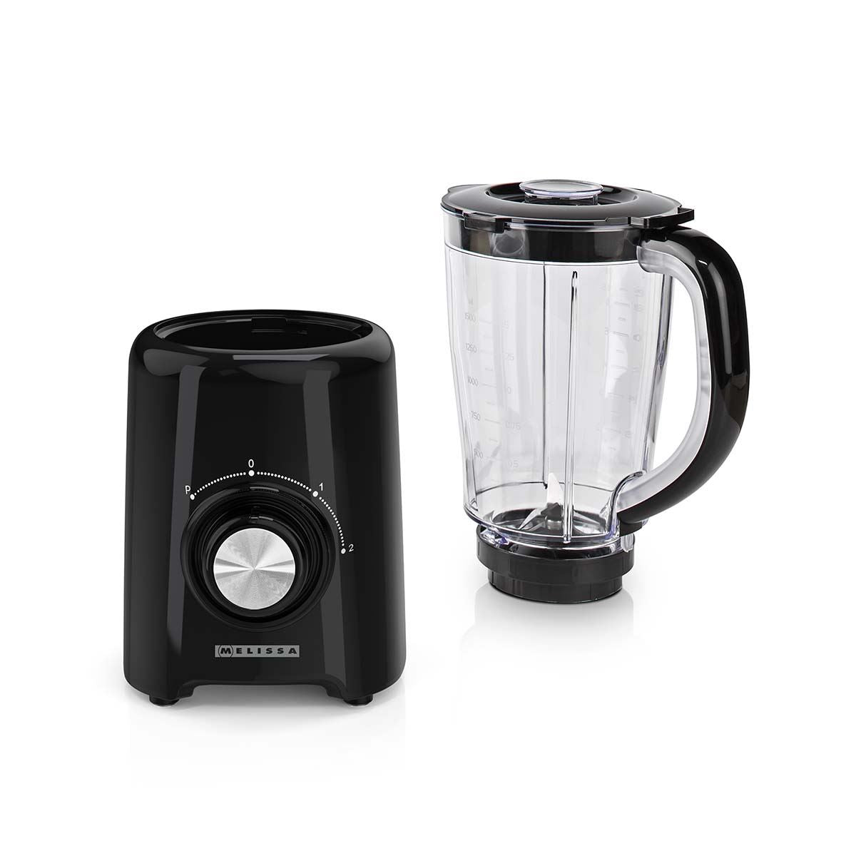 MELISSA Table Top Blender, 800W, with 1.5L Plastic Jug, 2 Speed Settings and Pulse Function, Ideal for Fruit Juice, Vegetables, Soup, Smoothies, Protein Shakes and more - Black