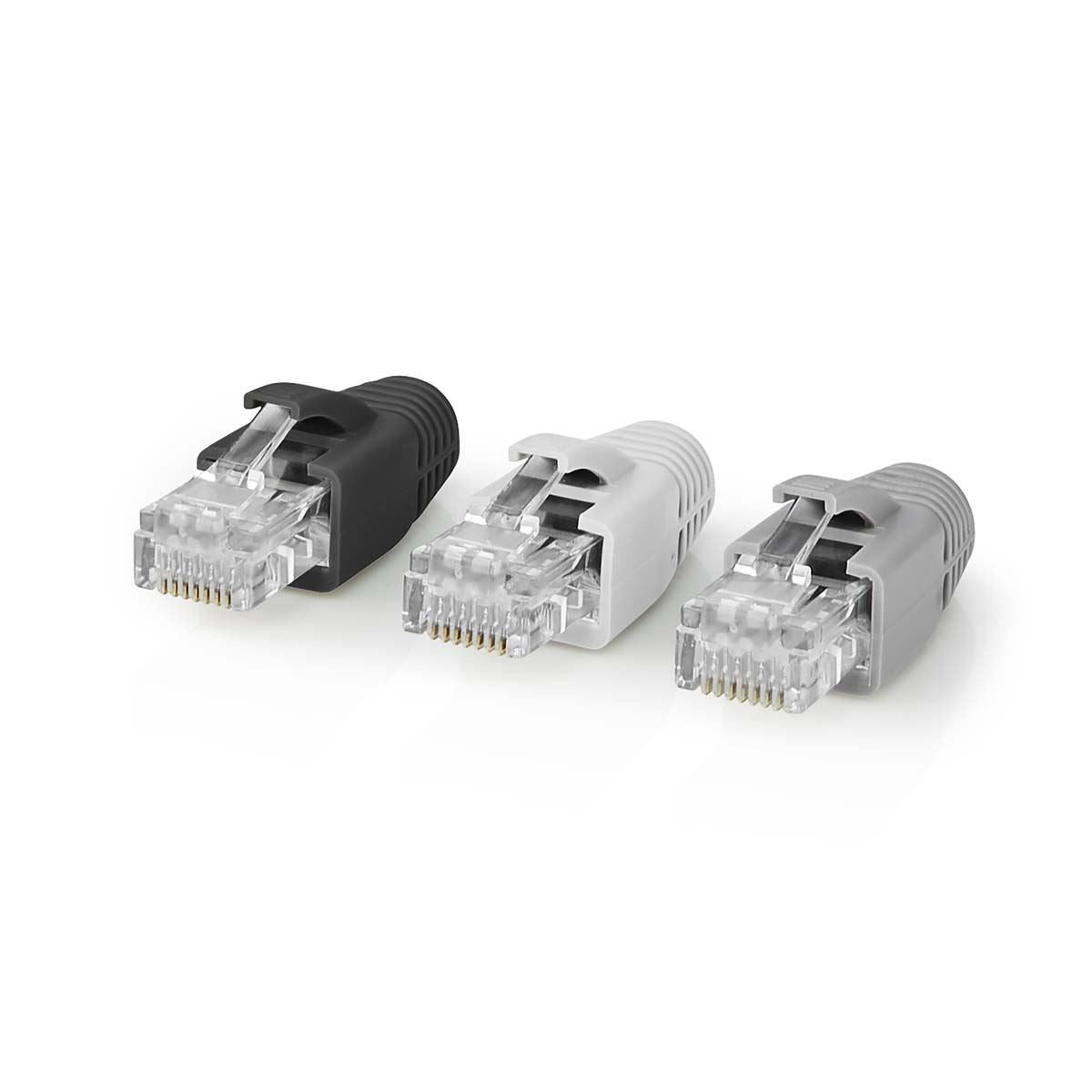 Nedis RJ45 Connector | RJ45 Pass Through | Solid/Stranded UTP CAT6 | Straight | Gold Plated | 10 pcs | PVC | Black / Grey / White | Box