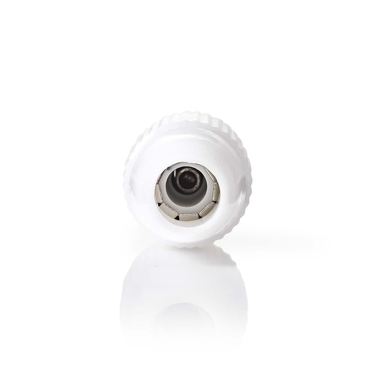 Nedis IEC (Coax) Connector | Straight | Female | Nickel Plated | 75 Ohm | Screw | Cable input diameter: 7.0 mm | Metal / PVC | White | 2 pcs | Envelope