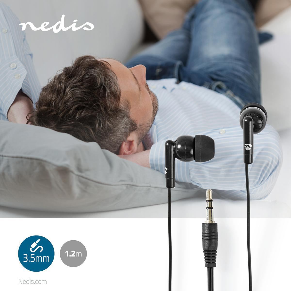 Nedis Wired Earphones | 3.5 mm | Cable length: 1.20 m | Volume control | Black